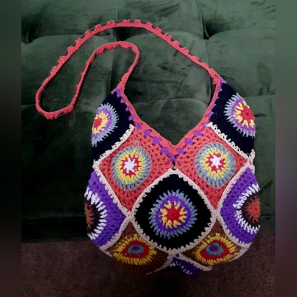 Crochet bohemian med bag